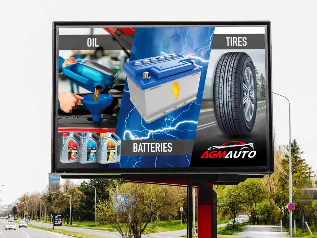 Auto parts store launch: billboard & print