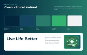 Brand colours, headline type and logo