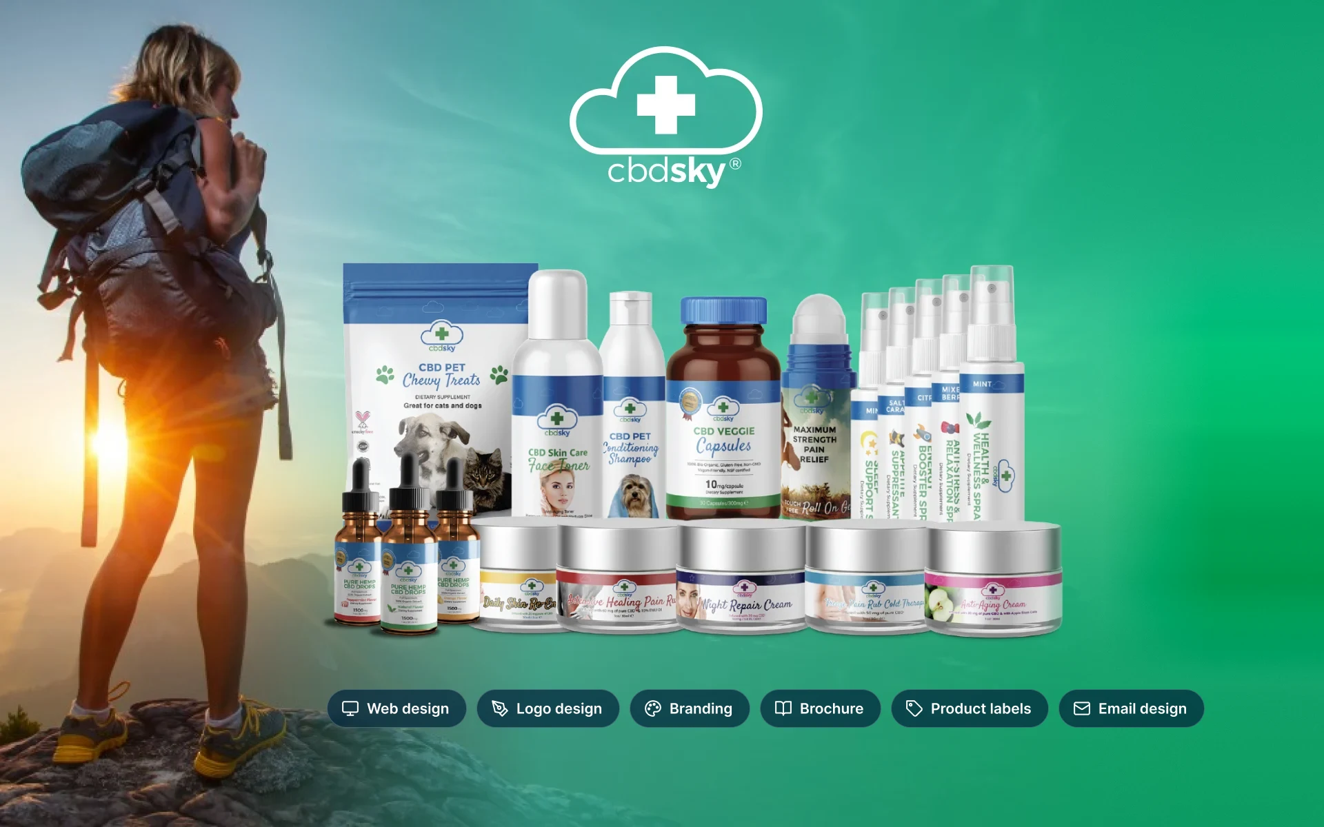 CBD wellness brand: catalogue, labels, email & web