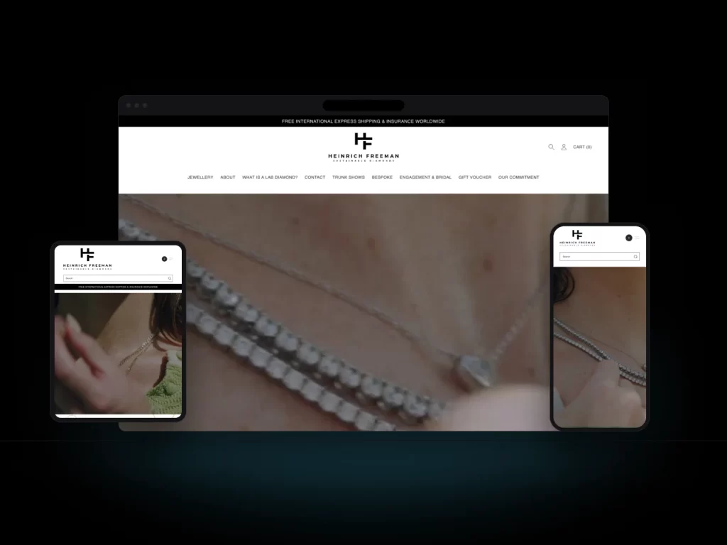 Sustainable diamond jeweller: Shopify store design, build & care