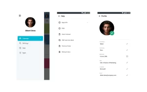 Enterprise calendar app: Mobile: profile & actions