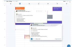 Enterprise calendar app: Week view with event details