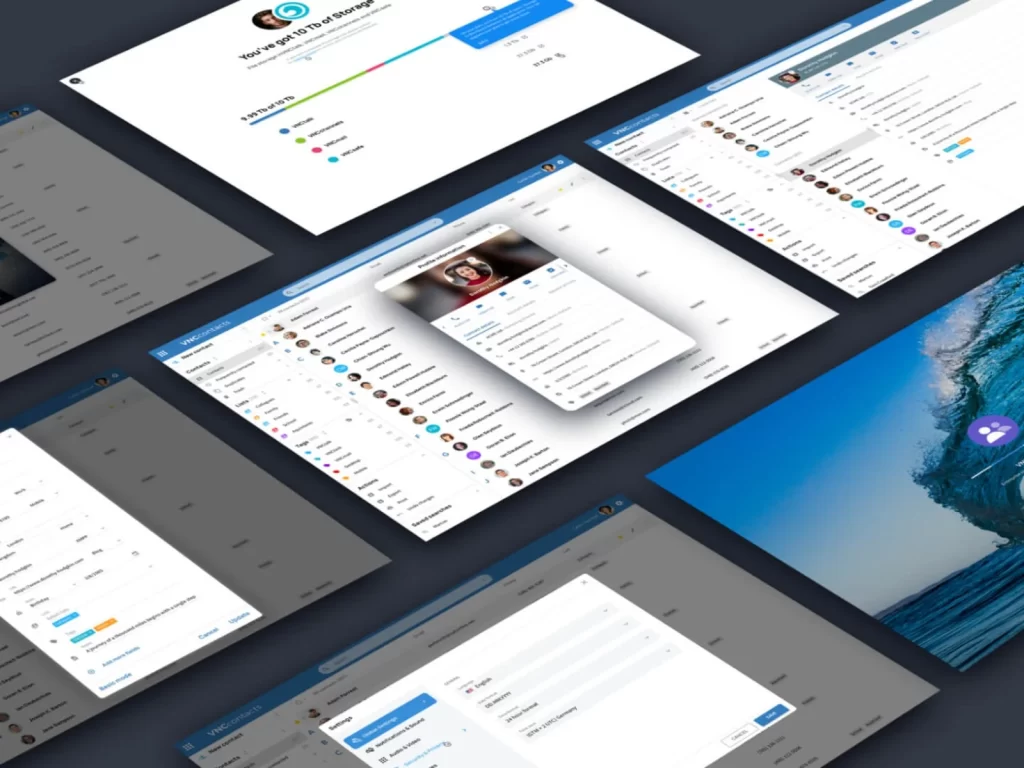 Contacts management app for an enterprise suite