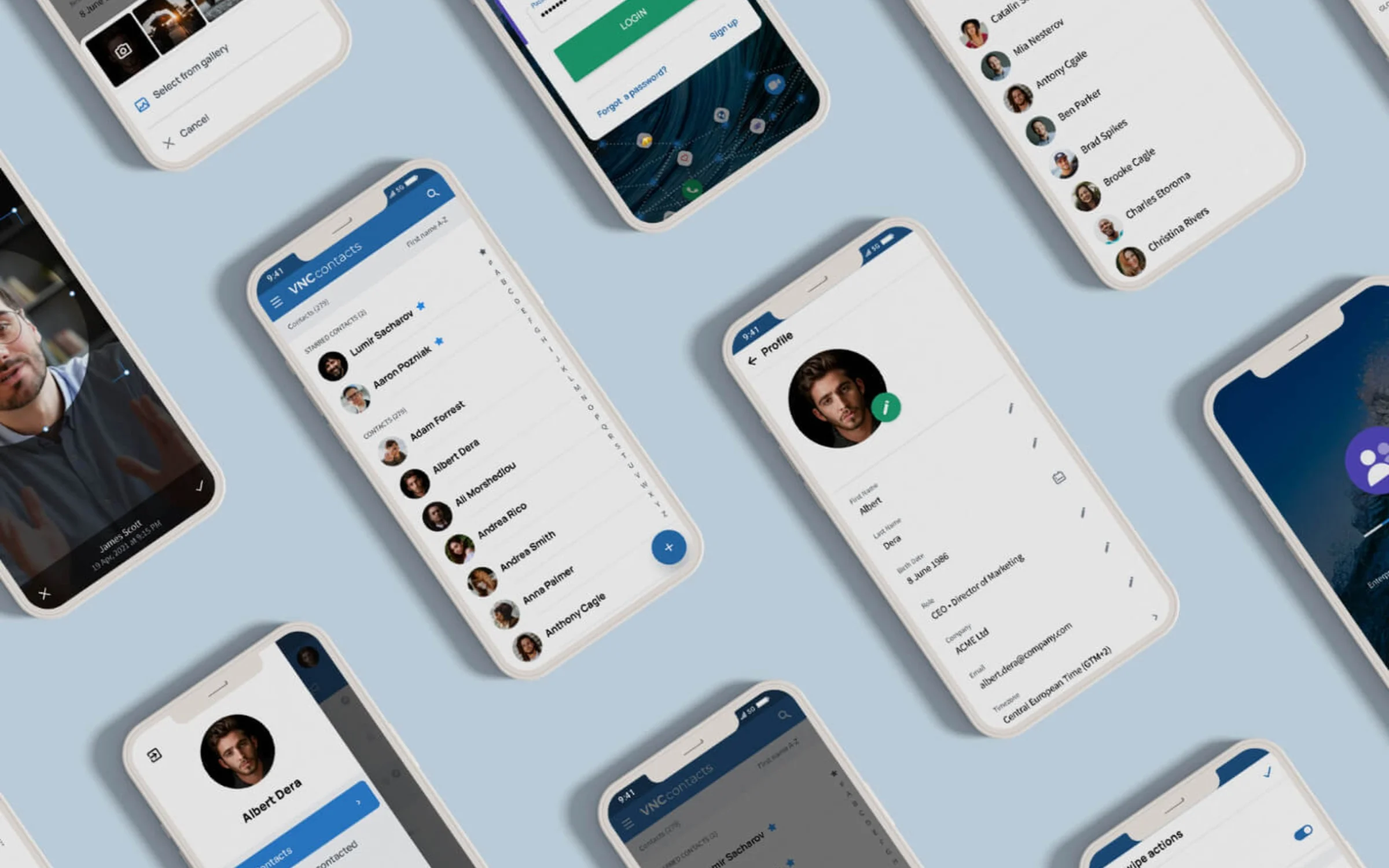 Contacts management app for an enterprise suite