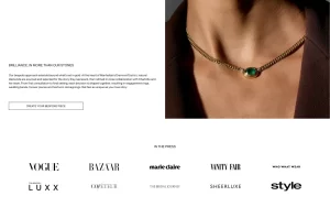 Bespoke and press sections on the homepage