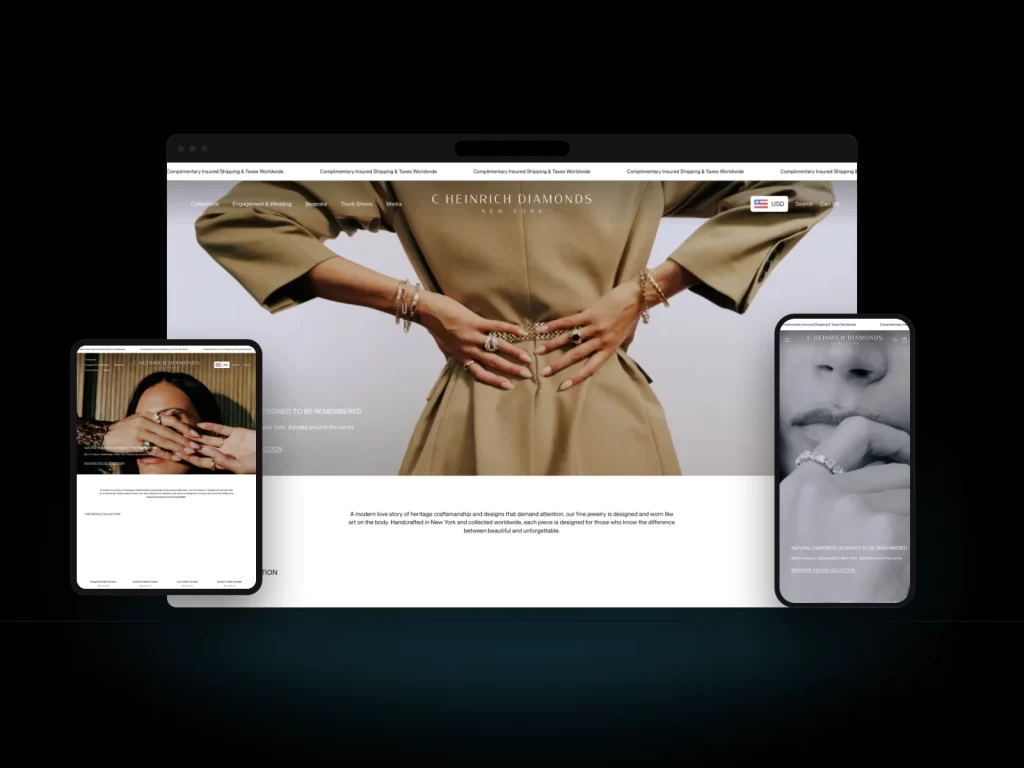 Fine diamond jeweller: Shopify development & ongoing care