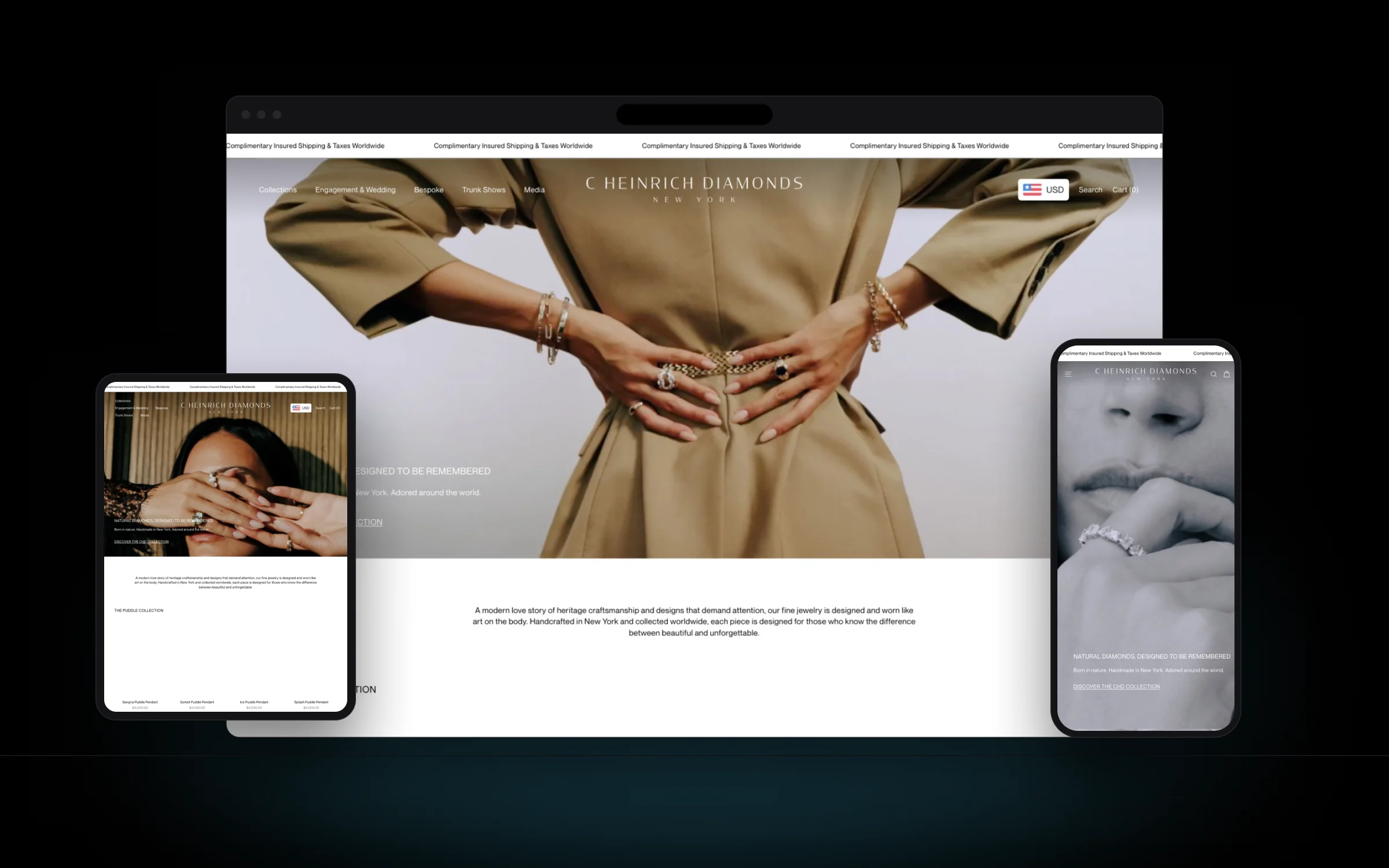 Fine diamond jeweller: Shopify development & ongoing care