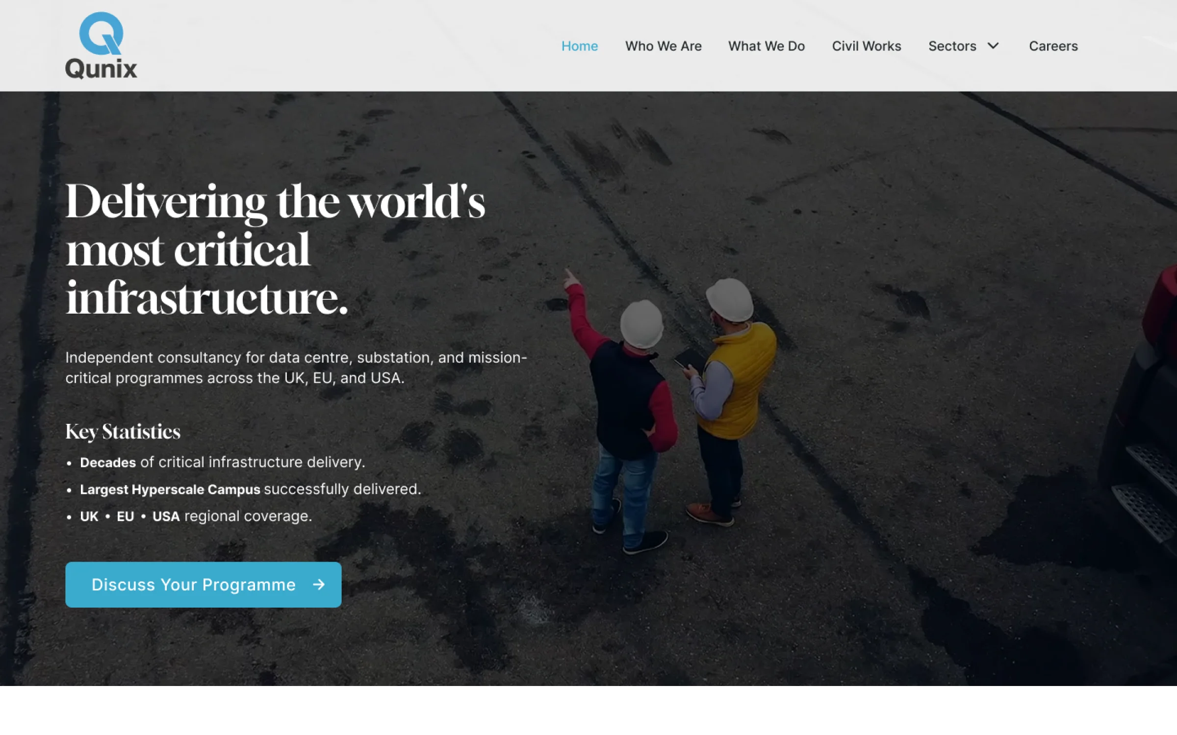 Consultancy website homepage design