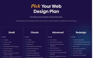 Web design plans and pricing