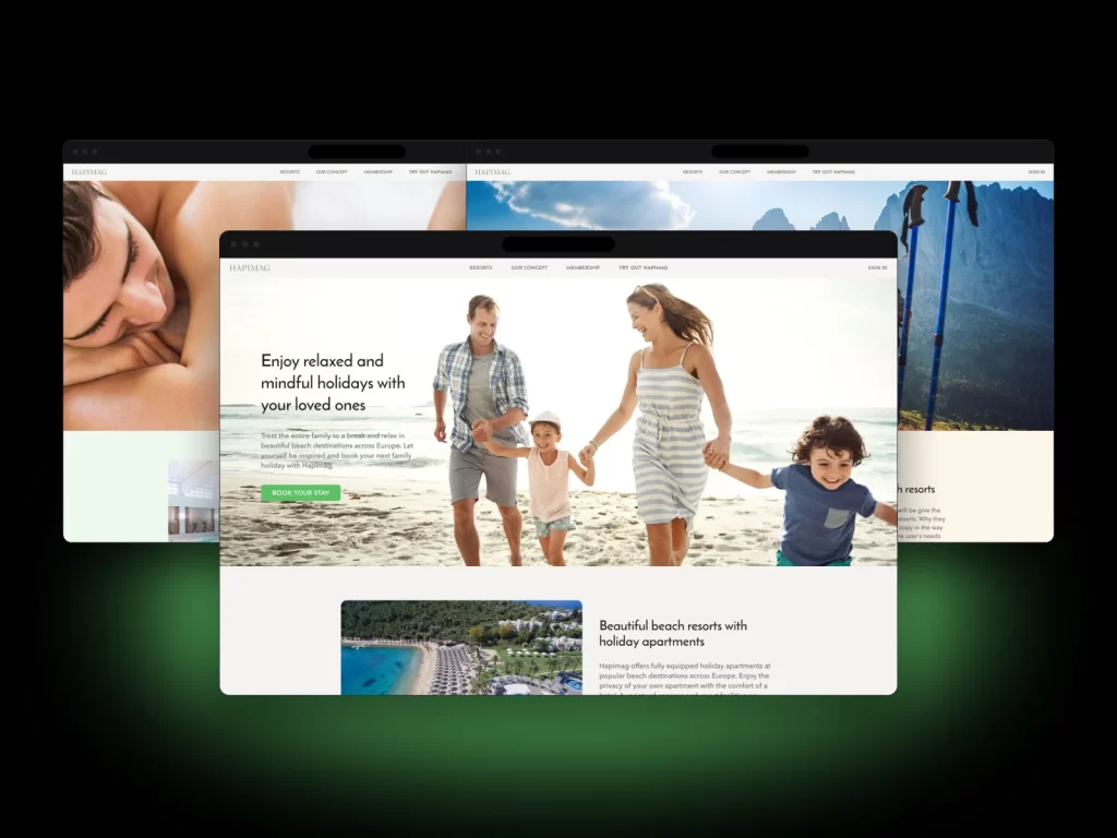Holiday resort landing pages for every audience