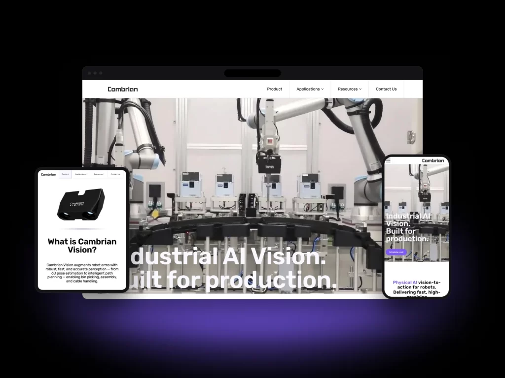 Robotics AI vision website built in Wix Studio