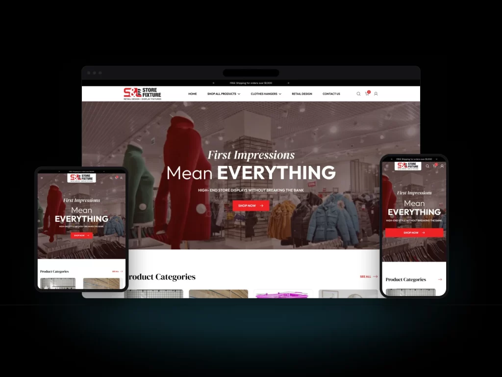 Retail display supplier Shopify website