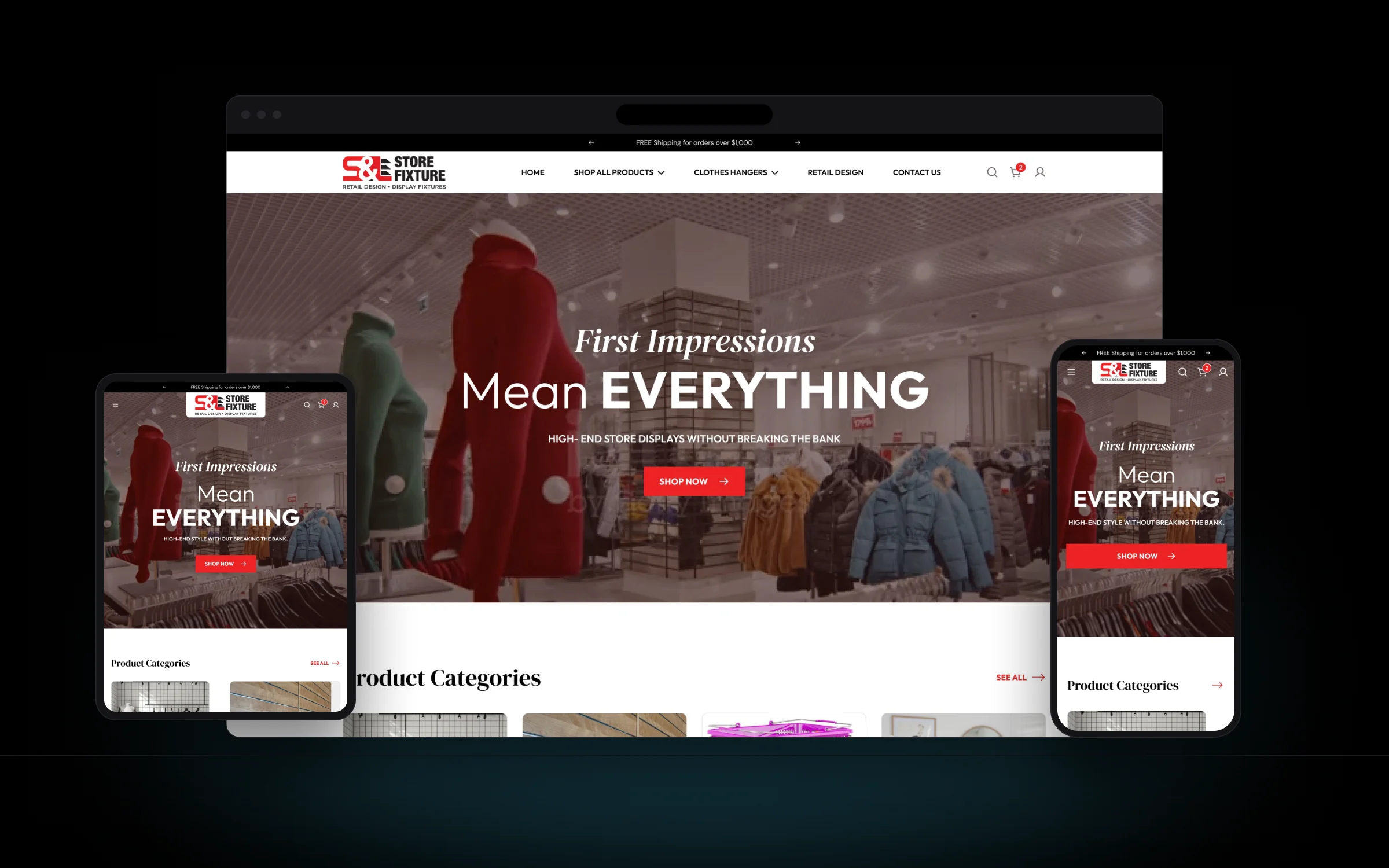 Retail display supplier: Shopify design system & pages