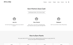 Loyalty rewards program page