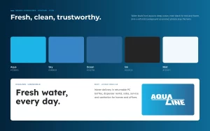 Brand colours and typography for a water company