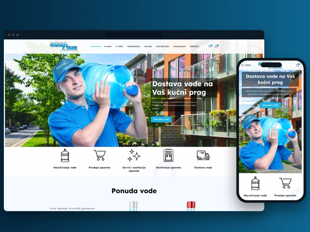 Water delivery & dispenser store: website, shop & ongoing care