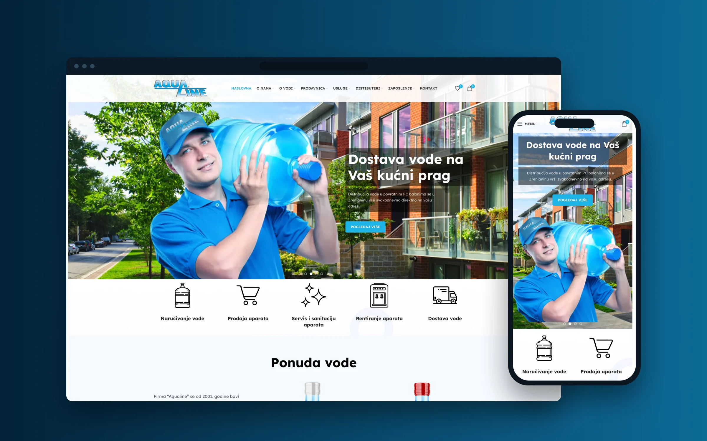 Water delivery & dispenser store: website, shop & ongoing care
