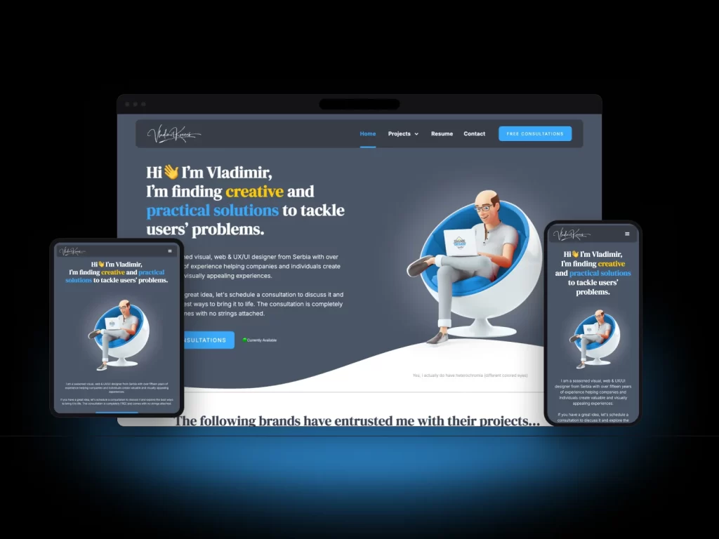 UX portfolio website designed and built in Webflow