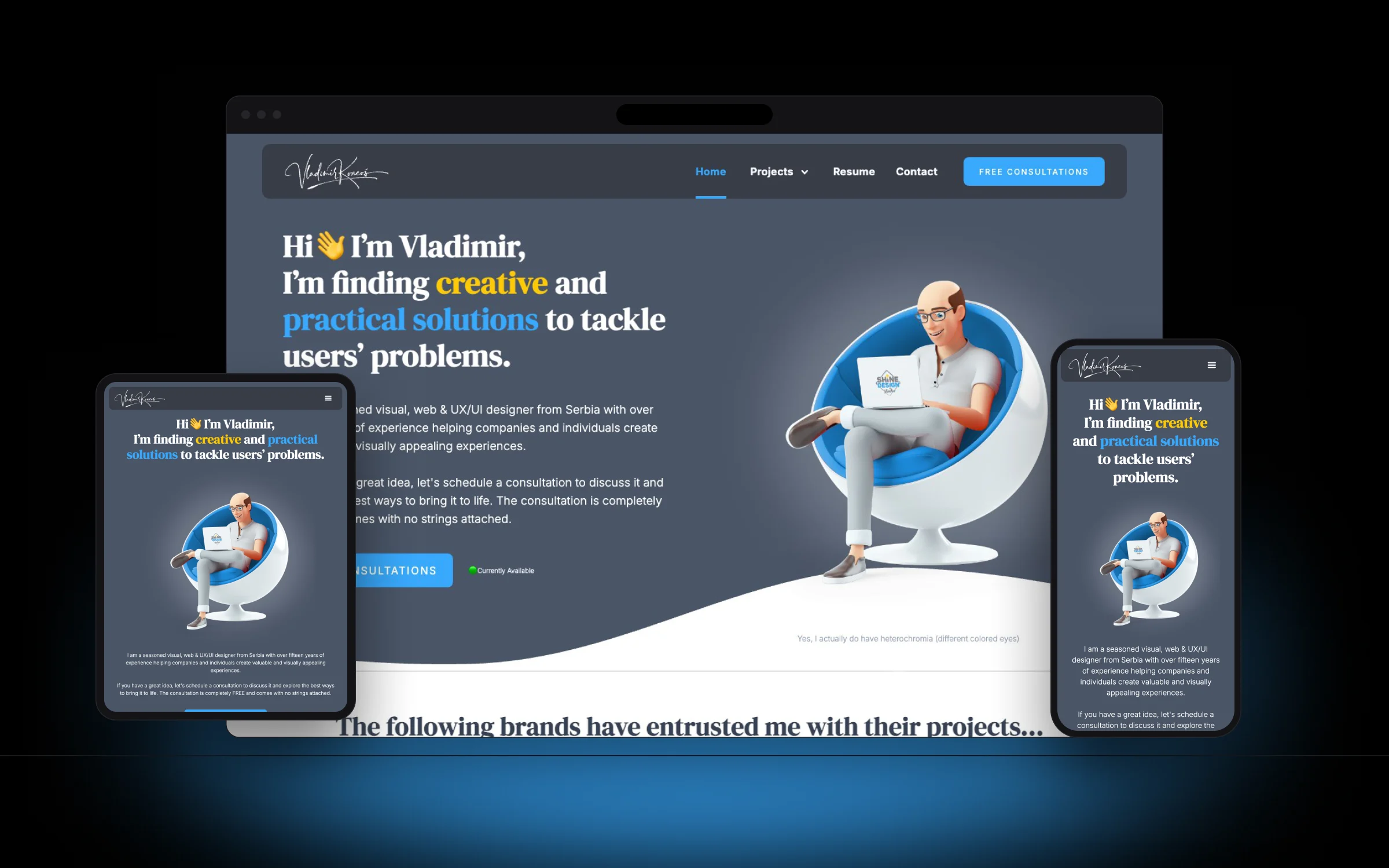 UX portfolio website designed and built in Webflow